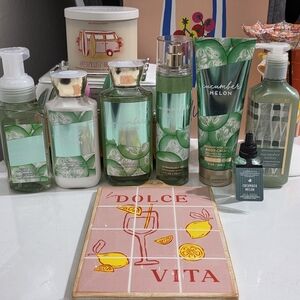 Bath & Body Works 7 Piece Fresh Cucumber Melon Body Care Gift Set NEW